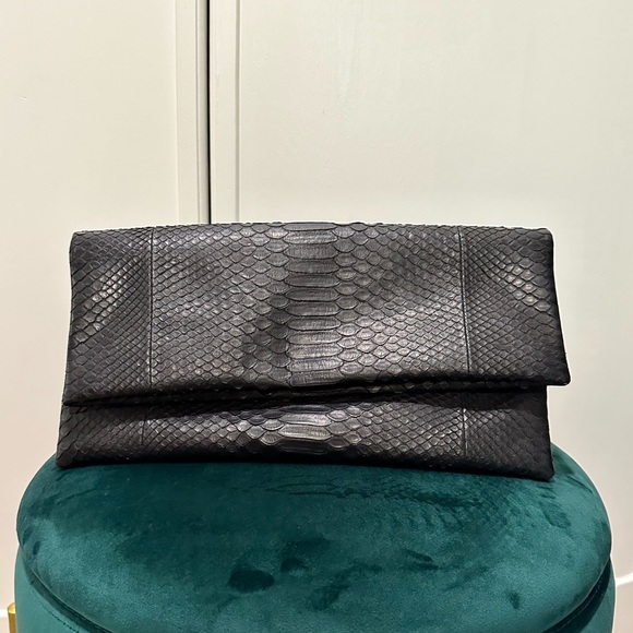 Faux Python Foldover Clutch - Picture 3 of 4